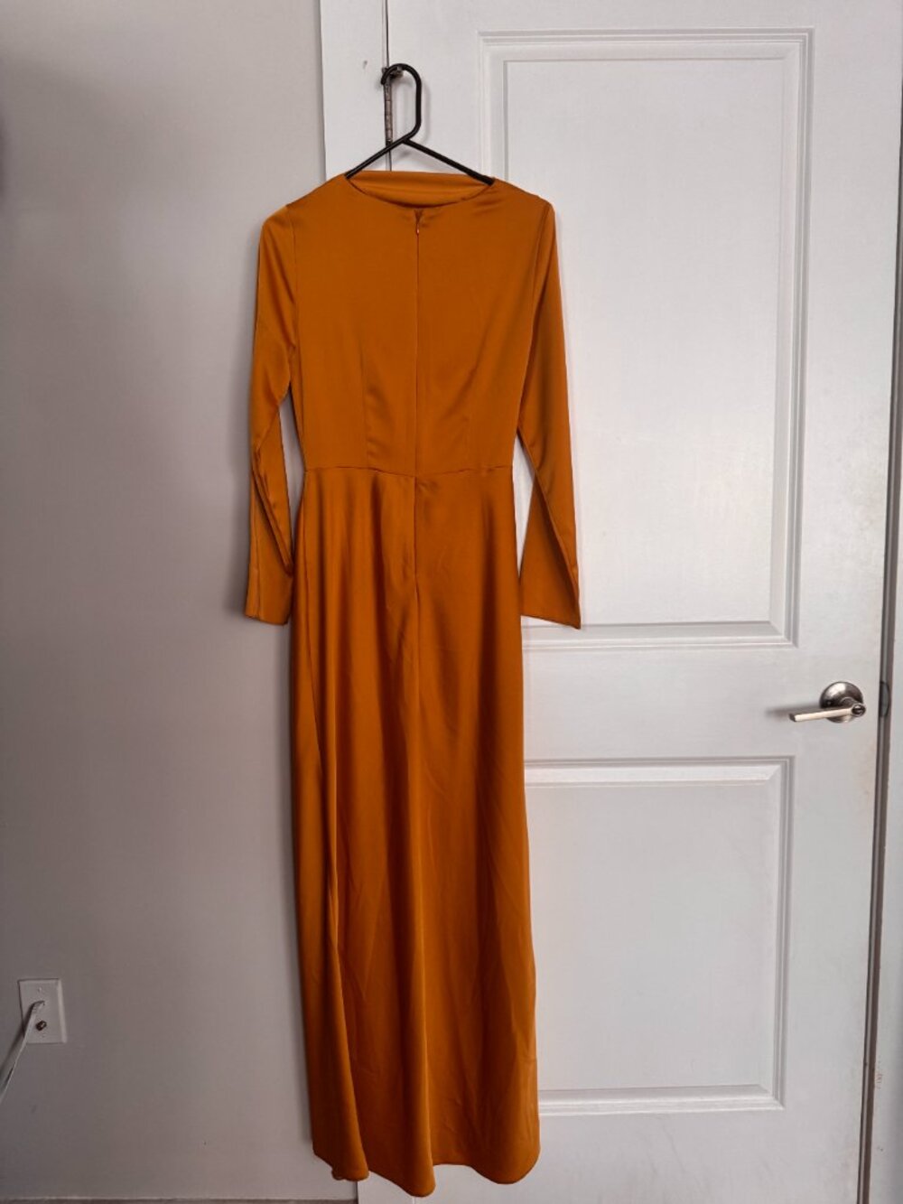 ASOS Mustard Long Sleeve Drape Gown - Picture 3 of 5